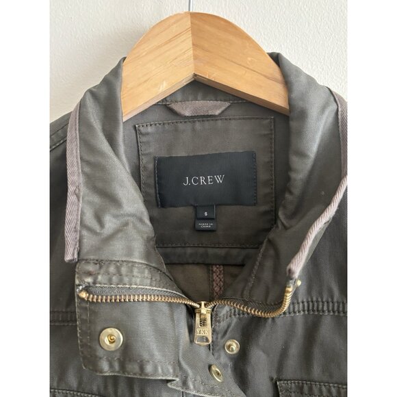 J. Crew Field Jacket Dark Olive Green Small Preppy Army Outdoor - Picture 3 of 11